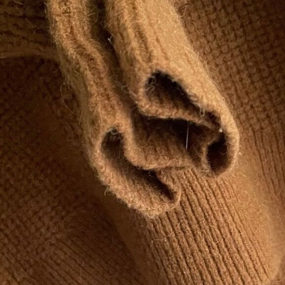 MADEWELL Wool Waffle Thermal Turtleneck Mock Neck Sweater Brown XS - Picture 4 of 7